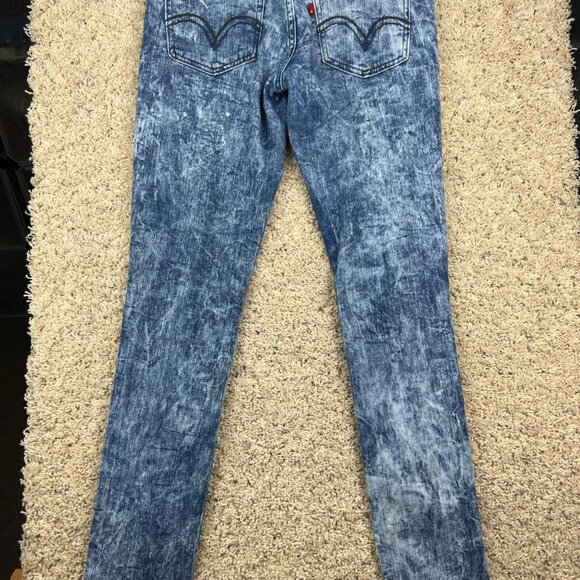 Levi 524 Skinny Womens Jeans Straight Leg Acid Wash Blue 27x32 Red Tab Levi’s - Picture 7 of 8